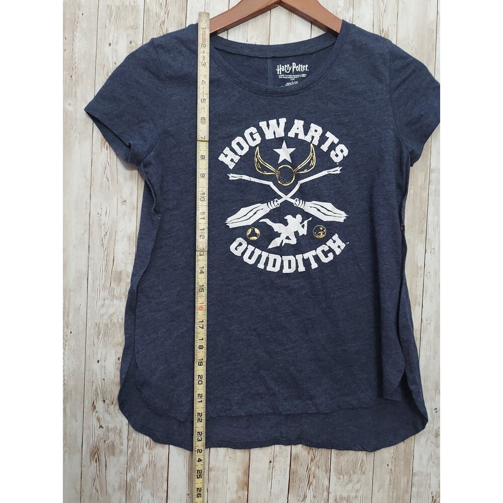 Harry Potter Hogwarts Quidditch T-Shirt With Open Bottom Blue Size Youth Large L - Picture 4 of 6